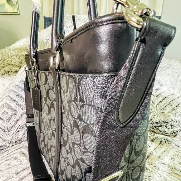 EUC - COACH PERRY BUSINESS TOTE IN SIGNATURE COATED CANVAS (F54799) - Picture 4 of 11